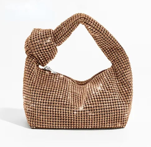 Alça strass nó sacos de noite prata cristal alça superior saco para mulheres bolsas e bolsas luxo designer bolsa tote