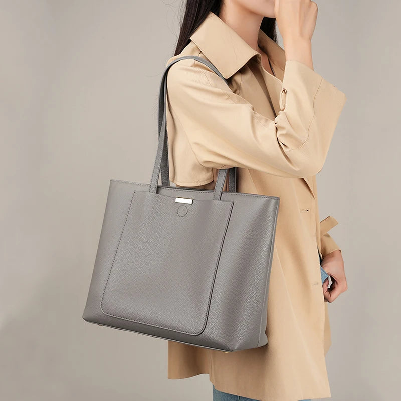 100% couro genuíno bolsa feminina grande capacidade simples moda feminina bolsa de ombro bolsa de armazenamento 2328
