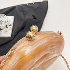 Bolsa de mão de noite acrílica em formato irregular, bolsa de mão luxuosa brilhante para mulheres, bolsa para vestido de festa de coquetel