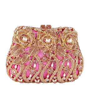 Boutique de fgg elegante feminino flor bolsas de noite cristal bolsa embreagem formal festa casamento nupcial strass bolsa embreagem