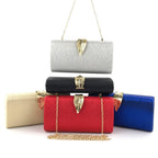 Bolsa Clutch Elegante para Noite, Bolsa de Mão Feminina com Corrente para Vestido, Casamento, Banquete, Bolsa Rígida de Couro...