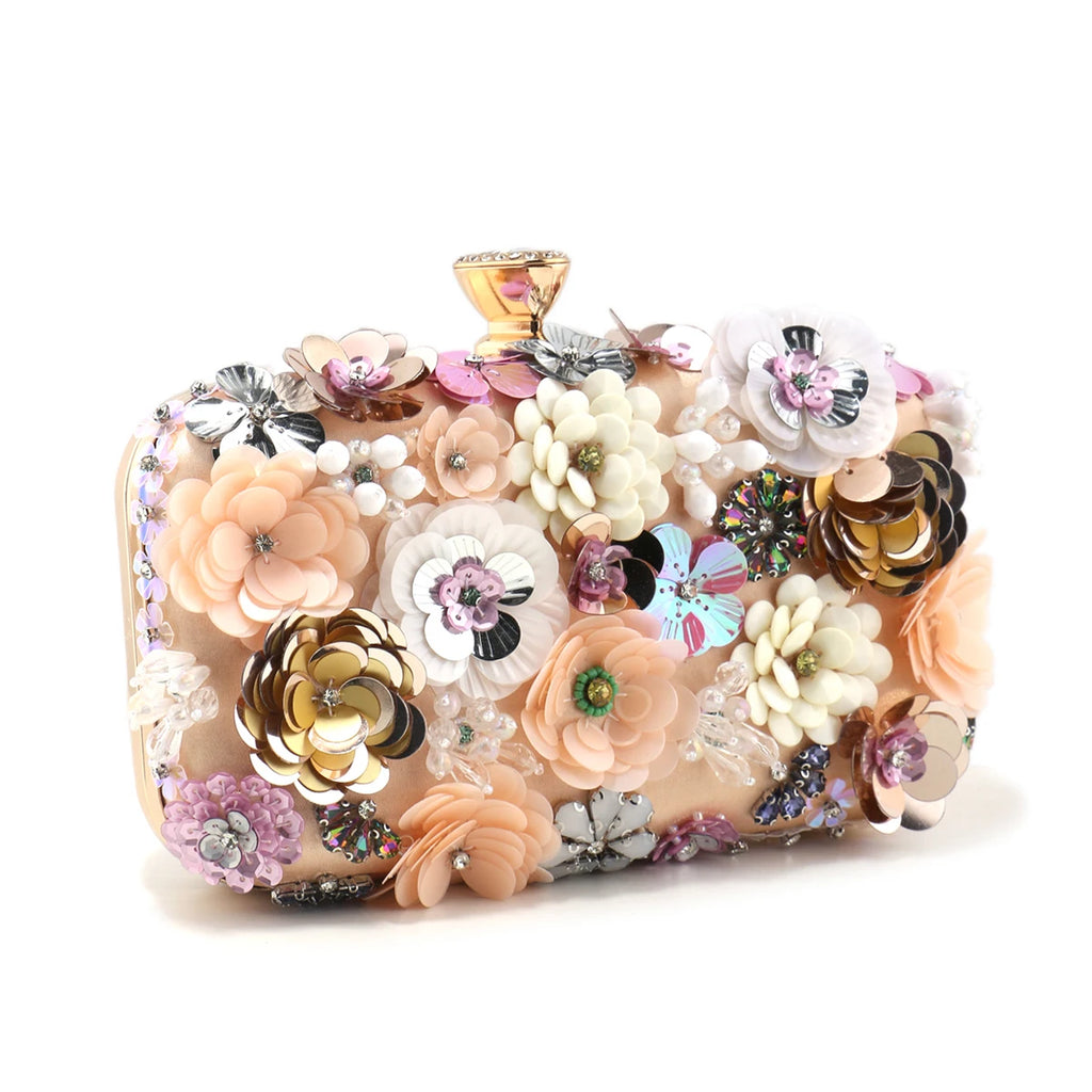 Moda feminina sacos flor diamantes bordado pequena embreagem de luxo senhora bolsas sacos noite nova chegada corrente bolsa ombro