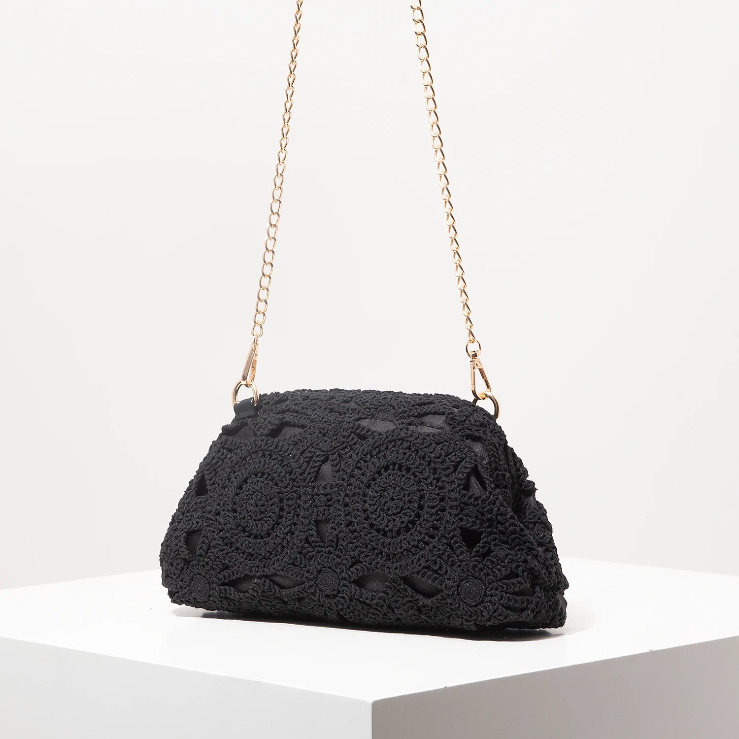 Bolsa crossbody de tecido oco padrão, bolsa de praia de palha boêmia, conjunto Chrochel, estilo premium, Trav Must Haves, bolsa Pach para mulheres