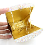 Novo design cor gradiente artesanal cheio de diamante bolsa embreagem strass senhoras saco de noite para festa de casamento