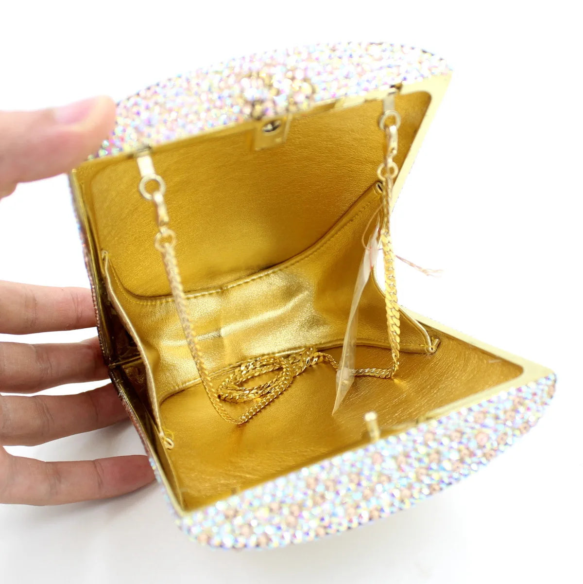 Novo design cor gradiente artesanal cheio de diamante bolsa embreagem strass senhoras saco de noite para festa de casamento