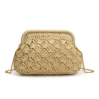 LEFTSIDE Weave Pequenas Bolsas de Ombro de Palha para Mulheres 2025 Verão Nova Tendência Bolsa Crossbody Feminina Corrente ​ Bolsas de praia de ráfia