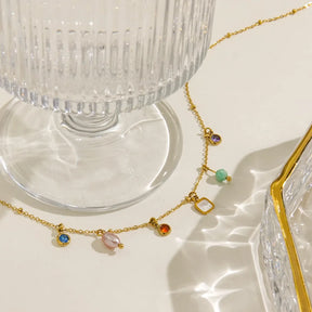 V. Aço inoxidável moda borla natural pérola concha colar de pedra natural feminino jóias estéticas