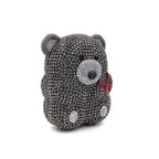 Urso de pelúcia dos desenhos animados strass saco vazio metal cristal jantar artesanal diamante bolsa feminina acessível glitter acolchoado crossbody