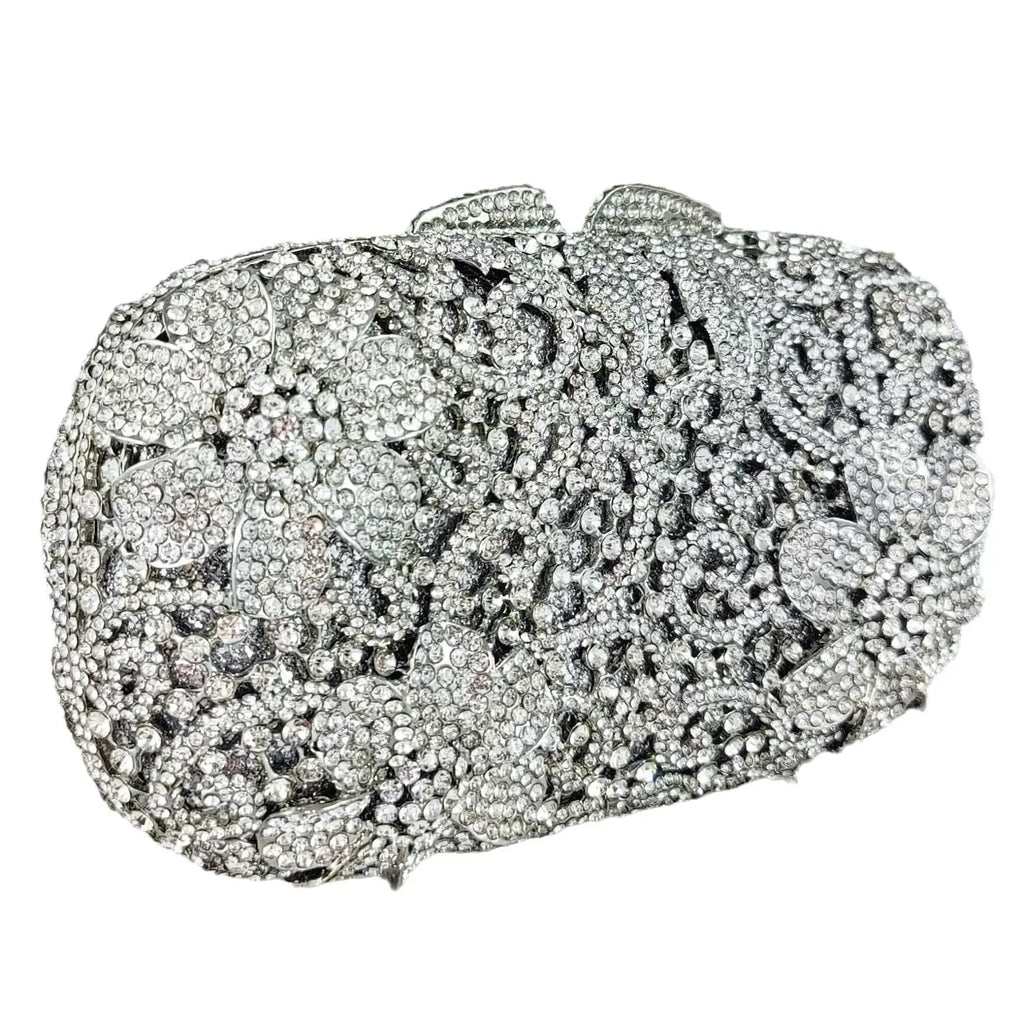 Boutique de fgg champanhe feminino flor bolsa de noite saco nupcial casamento strass bolsas festa jantar formal saco embreagem