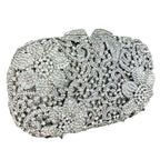 Boutique de fgg champanhe feminino flor bolsa de noite saco nupcial casamento strass bolsas festa jantar formal saco embreagem