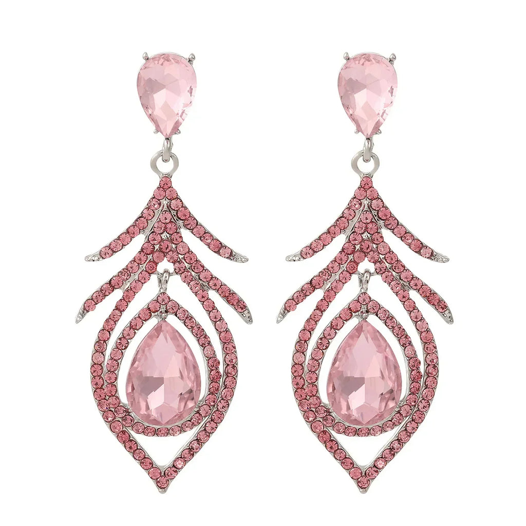 Novidade na tendência 2025 brincos femininos meninas gota de água em forma de luxo banquete jóias cor brincos de cristal para mulheres jóias