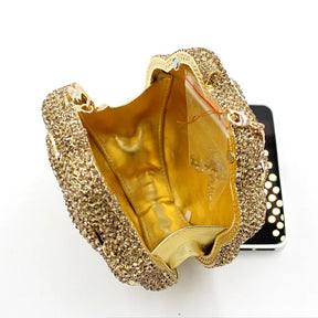 Requintado design rosa sacos de cristal completo strass saco oco metal diamante festa senhoras saco noite