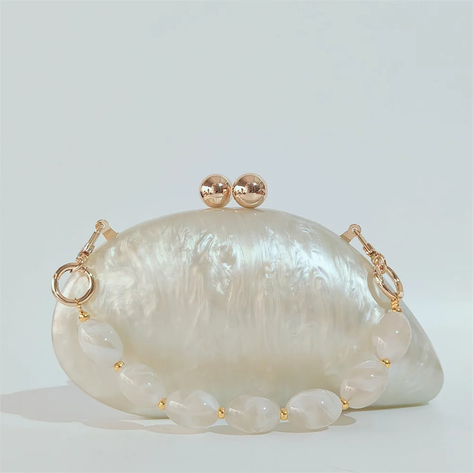 Pérola de mármore bege feminino designer festa à noite bonito feminino ovo bolsa azul atacado senhora acrílico escudo forma saco embreagem