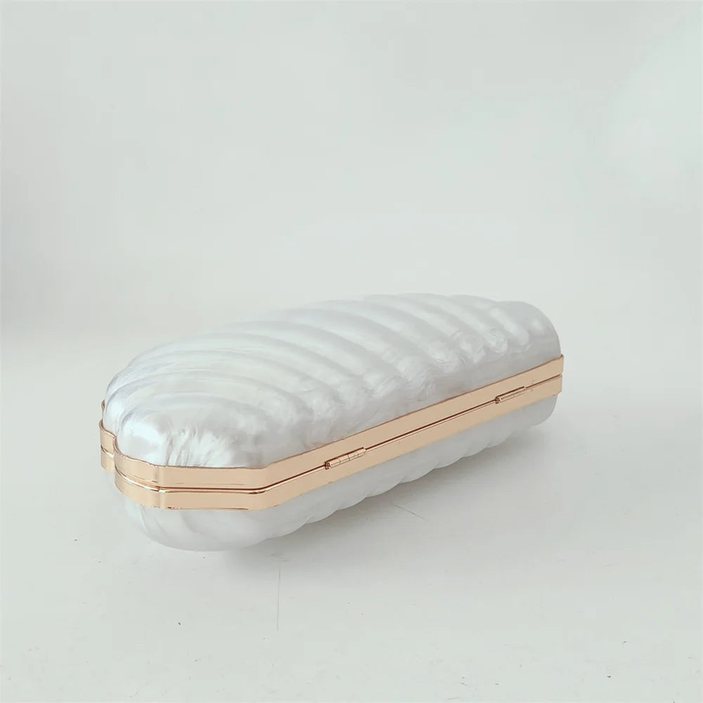 Mini carteira feminina concha ombro crossbody festa de casamento bolsa pérola acrílico sacos de noite designer lday bolsa de embreagem luxo