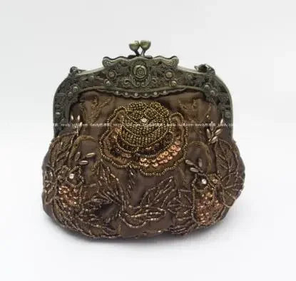 2025 novo vintage frisado saco de noite bordado diamante lantejoulas embreagem bolsa de mão saco de noiva