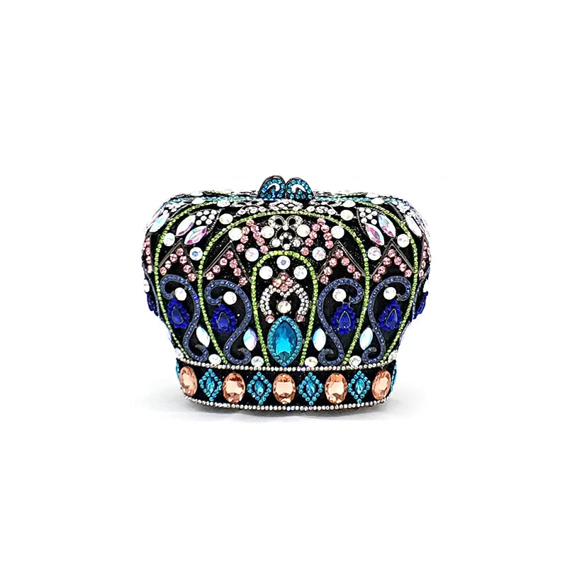 Mulheres festa à noite bolsa diamantes luxo cristal garras elegantes senhoras bolsas festa de casamento nupcial coroa real bolsas saco