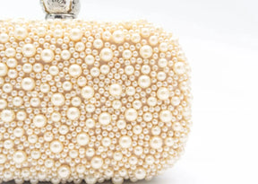 Keweli cor pura grânulo bordado pérola saco de noite portátil doce elegante fibra poliéster dureza compartimento interior