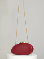 Bolsa de noite feminina elegante em forma de concha, bolsa crossbody com corrente para festa de casamento, pequena e versátil, bolsa de ombro de cor sólida