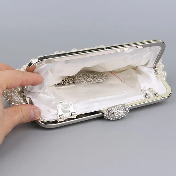Bolsa de Noite Transfronteiriça de Pérolas Fena, Bolsa de Mão E de Poliéster io para Banquete, Jr e Festas ...