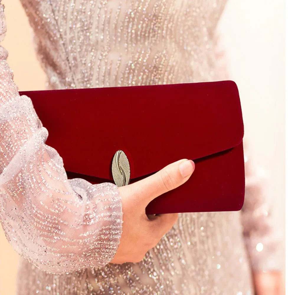 Bolsa quadrada do vintage de veludo para casamento nupcial, garras banquete vermelho, sacos de ombro, envelope azul Prom, novo, 2023