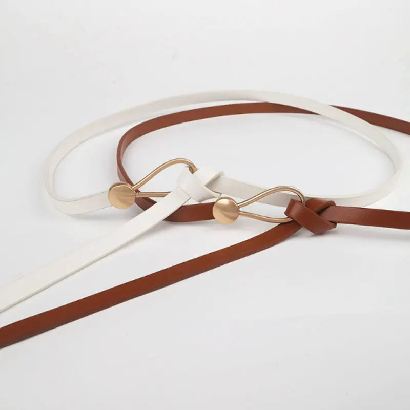 Nova pérola fivela fina cinto feminino couro do plutônio elegante ajustável selvagens cintura cor de ouro fivela cintos femininos