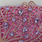 Corrente quadrada horizontal cheia de diamantes bolsa de embreagem algas diamante jantar saco banquete bolsa feminina