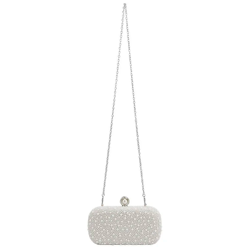 Bolsas de noite femininas pérola frisado bolsa embreagem casamento nupcial garras festa baile senhora crossbody bolsa ombro