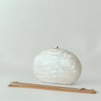 Meia redonda mármore bege sereia série branco pérola efeito casca dura saco vestido de casamento bolsa noiva com praia bolsa de noite