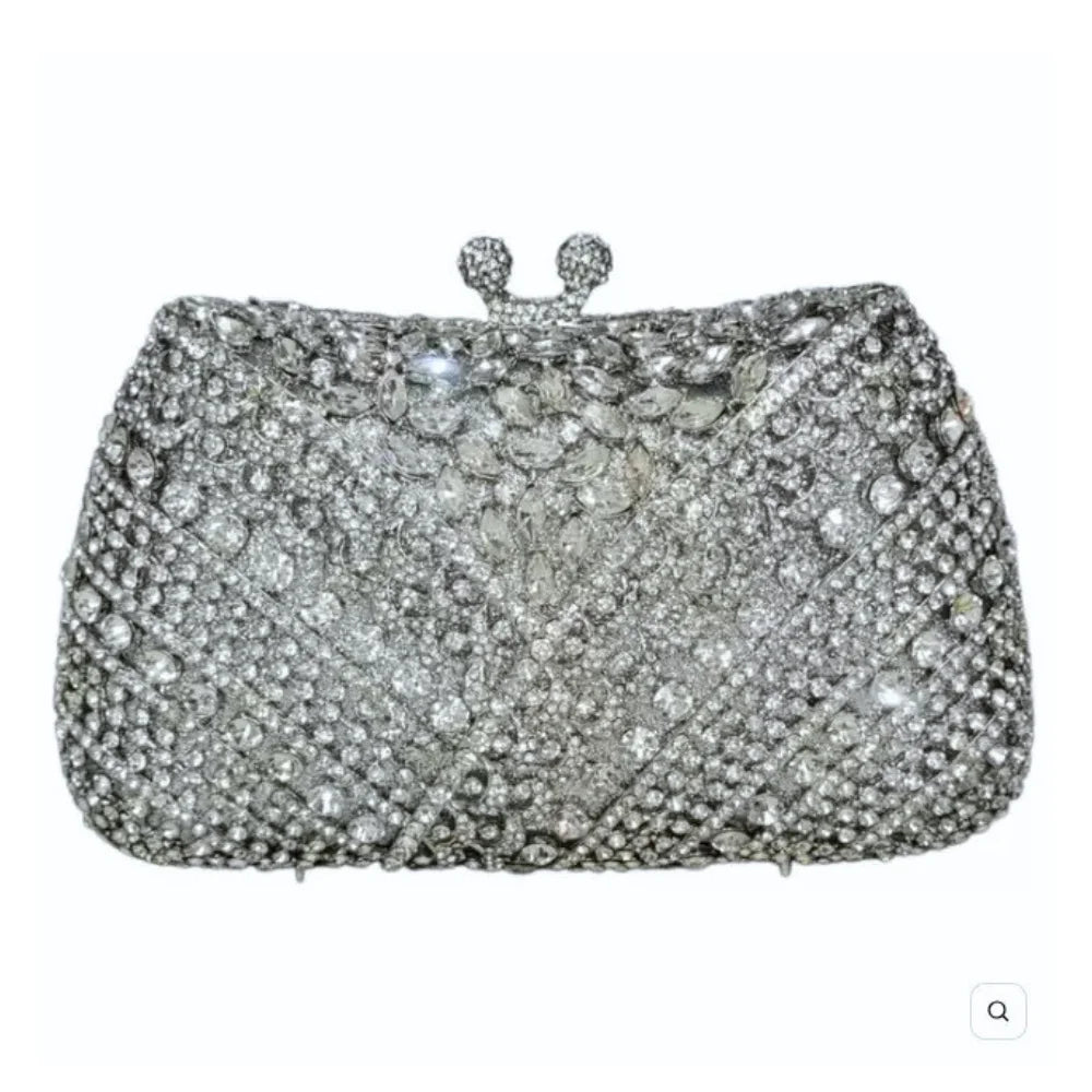 Forma de renda Y de luxo de alta qualidade, festa de casamento de diamante, sacola, bolsa de noite, embreagem de cristal