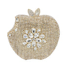 KHNMEET-Maçã Rosa Bolsa Noite para Mulheres, Diamante De Cristal, Embreagem De Festa, Saco De Luxo De Casamento, Moda De Frutas, Bolsa Das Senhoras, SC146