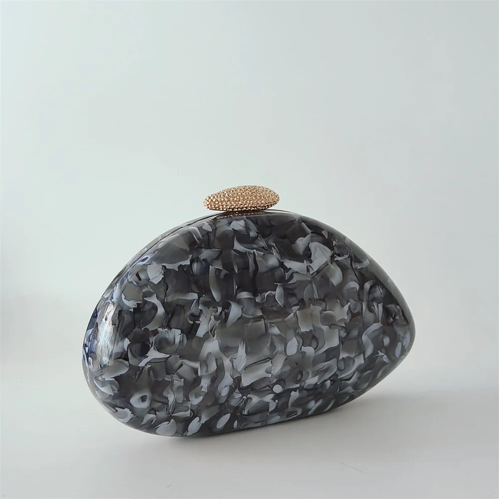 Bolsa de mão oval crossbody concha elegante carteiras de mão femininas sacos de noite ombro nova forma especial bolsas de casamento acrílico