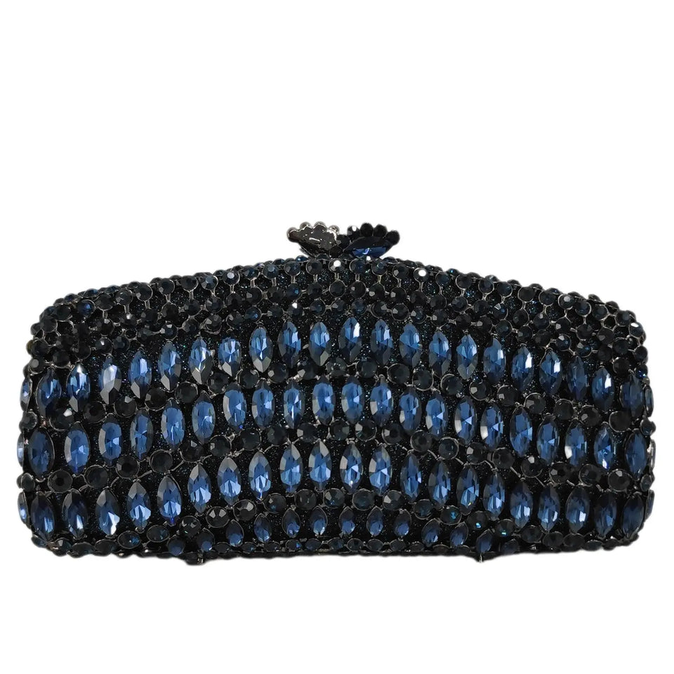 Boutique De Fgg-Embreagem De Cristal Azul Marinho Para Mulheres, Bolsas De Noite, Bolsas De Strass De Noiva, Bolsas De Festa De Casamento