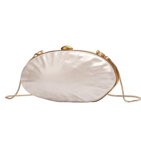 Novo 2025 acrílico concha ganso ovo bolsa de noite festa banquete bolsa feminina casca dura embreagem com alça corrente