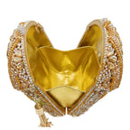 Nova chegou gaiola dourada strass embreagem luxo diamante saco festa pedra bolsa de cristal saco noite bolsa feminina