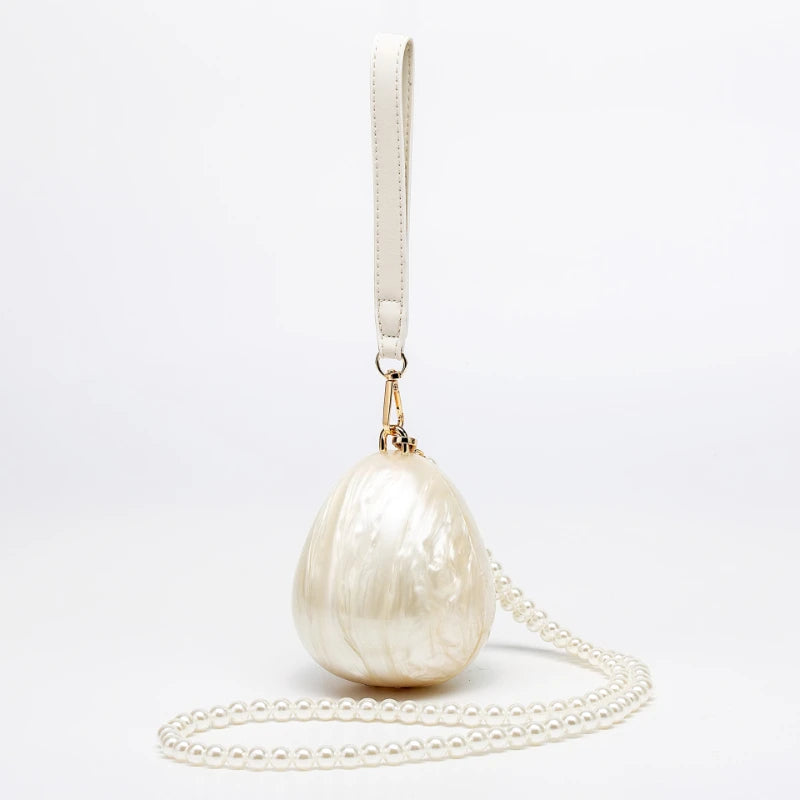 Mini bolsa de pérola crossbody colar de contas bolsa de ombro ovo noite moda totebag feminino mão senhora bolsas de telefone pequena mulher