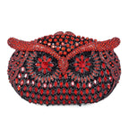 Bolsa de mão de noite em formato de coruja, multicolorida, grande, strass, bolsa de festa feminina, bolsa de baile, mini minaudiere