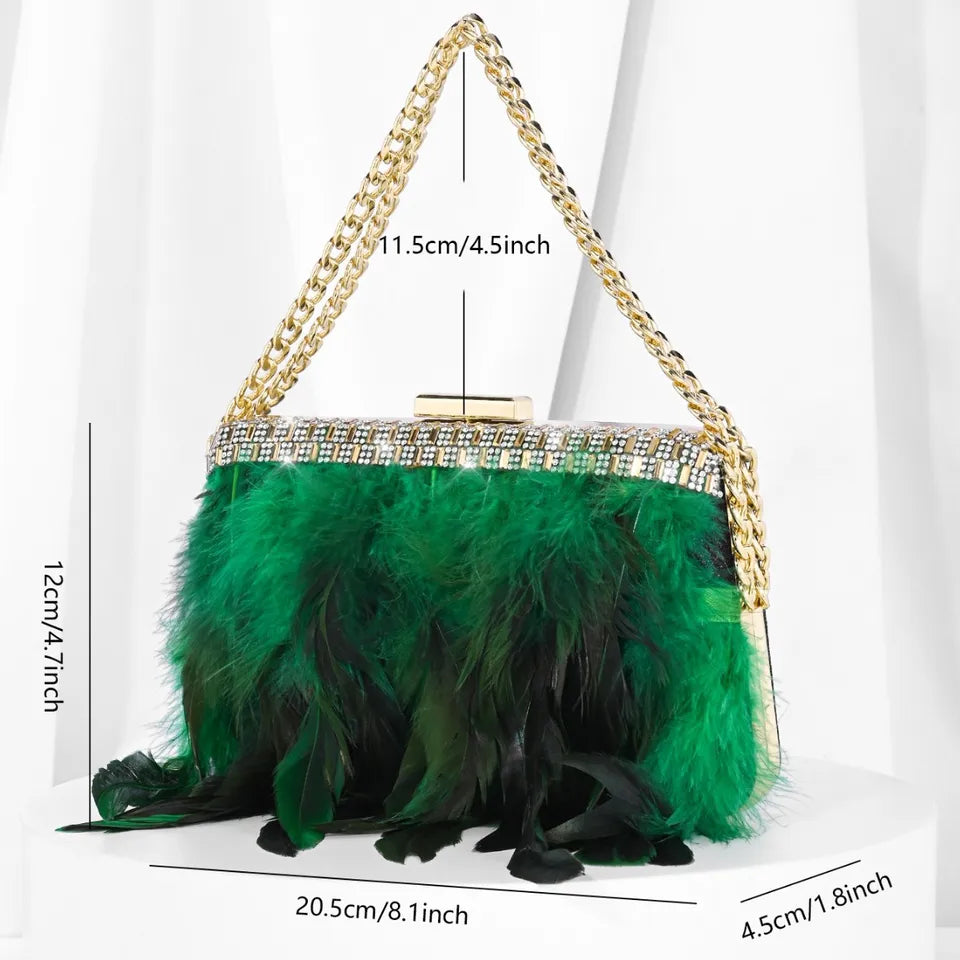 Bolsa Clutch Plumas Menurra
