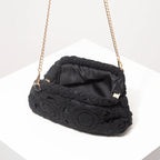 Bolsa crossbody de tecido oco padrão, bolsa de praia de palha boêmia, conjunto Chrochel, estilo premium, Trav Must Haves, bolsa Pach para mulheres