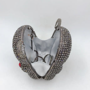 Urso de pelúcia dos desenhos animados strass saco vazio metal cristal jantar artesanal diamante bolsa feminina acessível glitter acolchoado crossbody