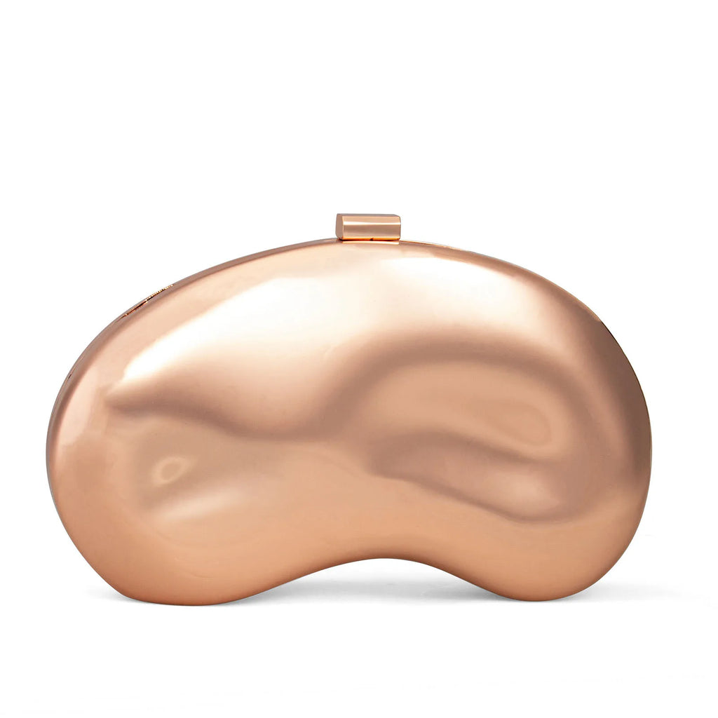 Bolsa de Mão Pequena para Festa de Casamento Feminina, Clutch Metálica da Moda, Bolsa de Noite com Alça em Forma de Concha