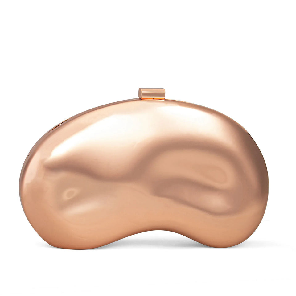Bolsa de Mão Pequena para Festa de Casamento Feminina, Clutch Metálica da Moda, Bolsa de Noite com Alça em Forma de Concha