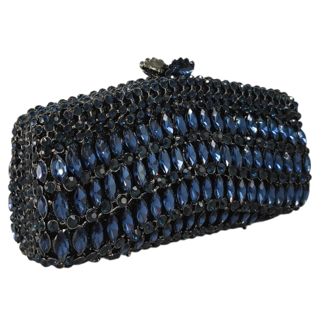 Boutique De Fgg-Embreagem De Cristal Azul Marinho Para Mulheres, Bolsas De Noite, Bolsas De Strass De Noiva, Bolsas De Festa De Casamento