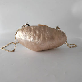 Embreagens de caixa de acrílico branco perolado feminino, mini carteira, forma irregular, festa noturna, viagem, bolsas Gilr, bolsa para mulheres