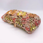 Oco para fora das mulheres saco de noite ouro cristal banquete bolsa luxo diamante embreagem bolsa casamento noiva sacos elegante jantar saco