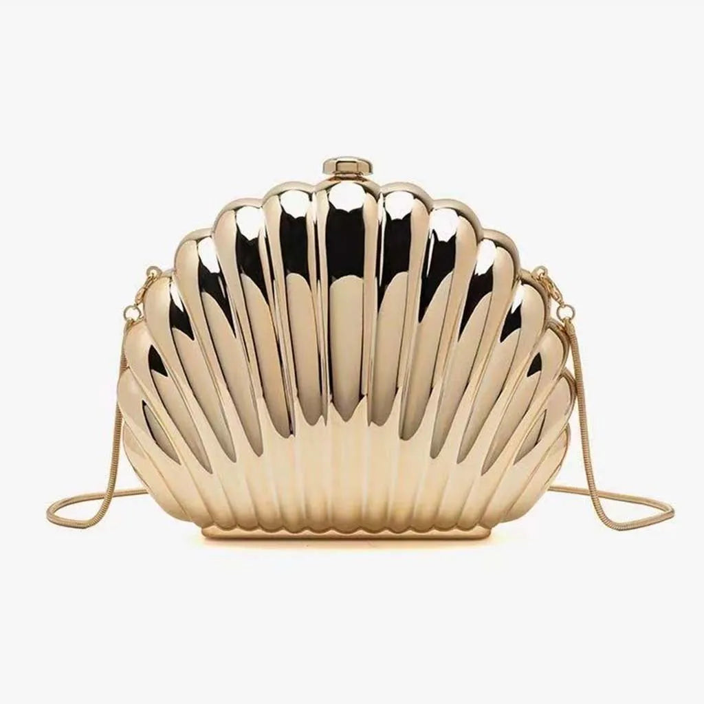 Metálico feito à mão festa de casamento pequenas bolsas designer ins mulheres prata ouro concha saco bonito acrílico noite saco embreagem