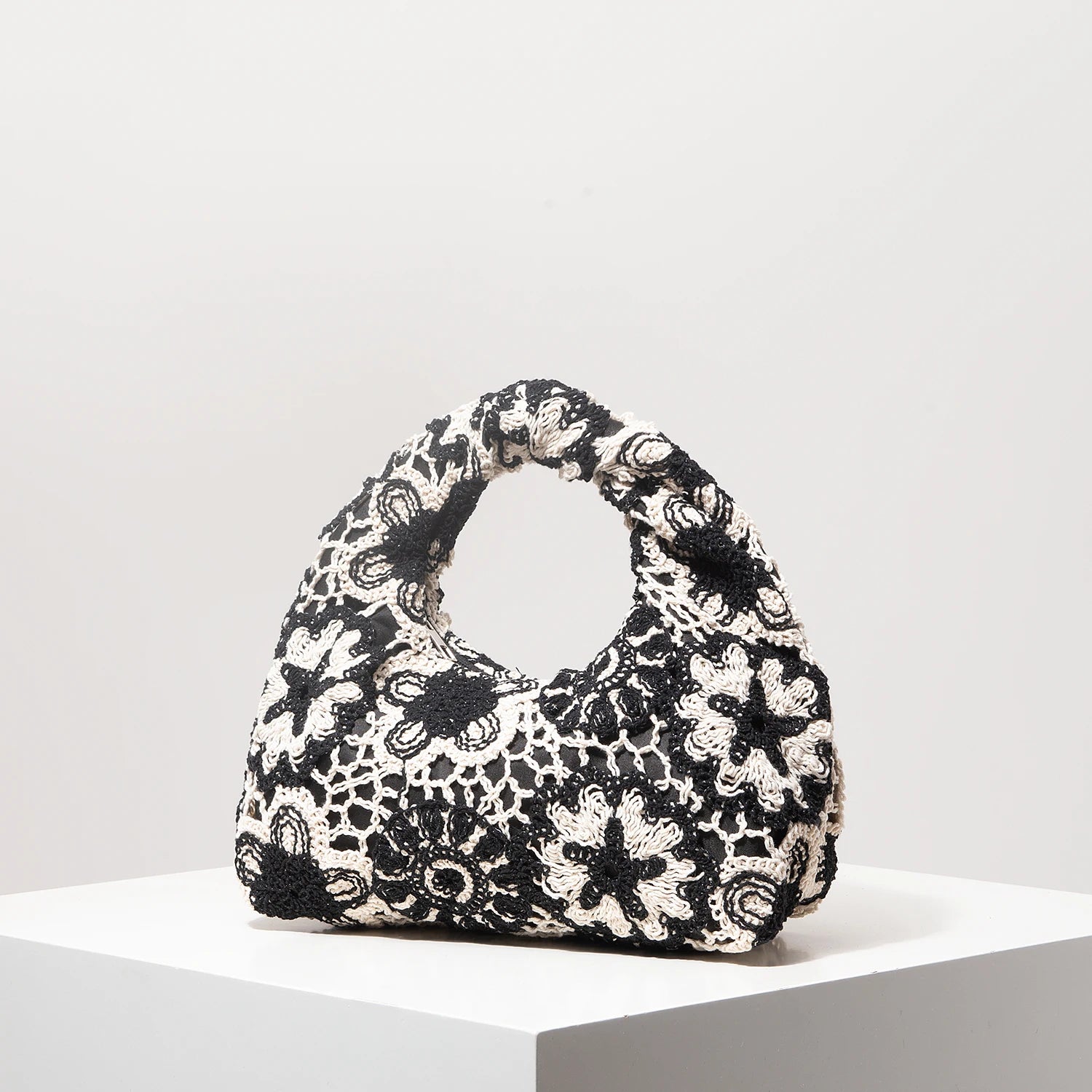 Bolsa de tecido oco com padrão, bolsas de praia boêmia para mulheres, conjunto de crochê, acessórios de praia femininos, Trav Must Haves (padrão aleatório)