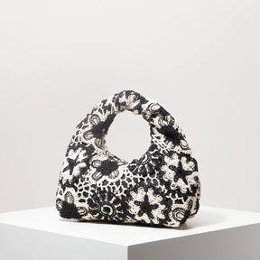 Bolsa de tecido oco com padrão, bolsas de praia boêmia para mulheres, conjunto de crochê, acessórios de praia femininos, Trav Must Haves (padrão aleatório)