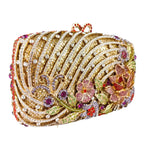 Boutique de fgg luxo cristal embreagem bolsas para mulheres formal festa jantar strass bolsa embreagem nupcial flor saco noite