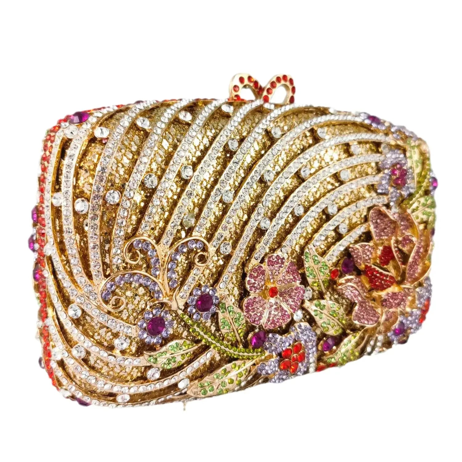 Boutique de fgg luxo cristal embreagem bolsas para mulheres formal festa jantar strass bolsa embreagem nupcial flor saco noite