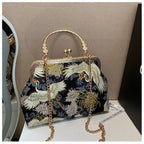 Moda vintage franja saco pequeno escudo sacos corrente feminina ombro crossbody saco guindaste voando bolsas femininas bordados